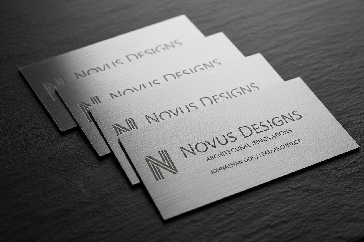 Custom laser engraved metal business cards